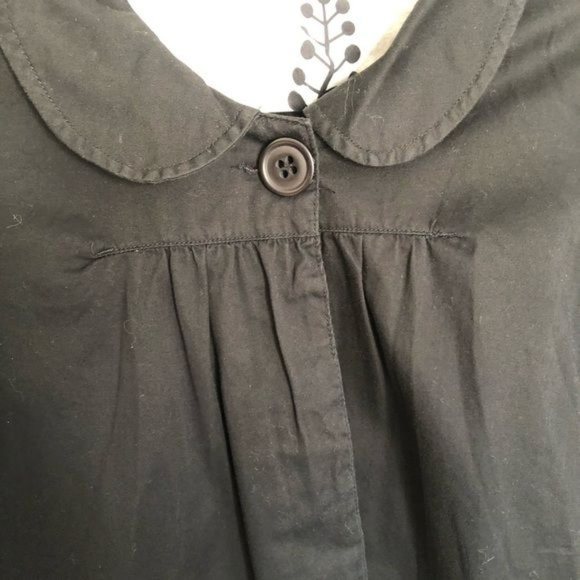 Roxy 3/4 Bell Sleeve Round Collar Button Accent Black Twill Jacket Womens Medium - Picture 5 of 8